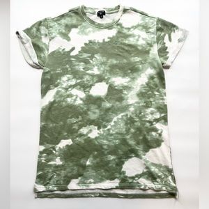 True Religion Tee Dress Womens Large Desert Pine Green Tie Dye Sweat Dress